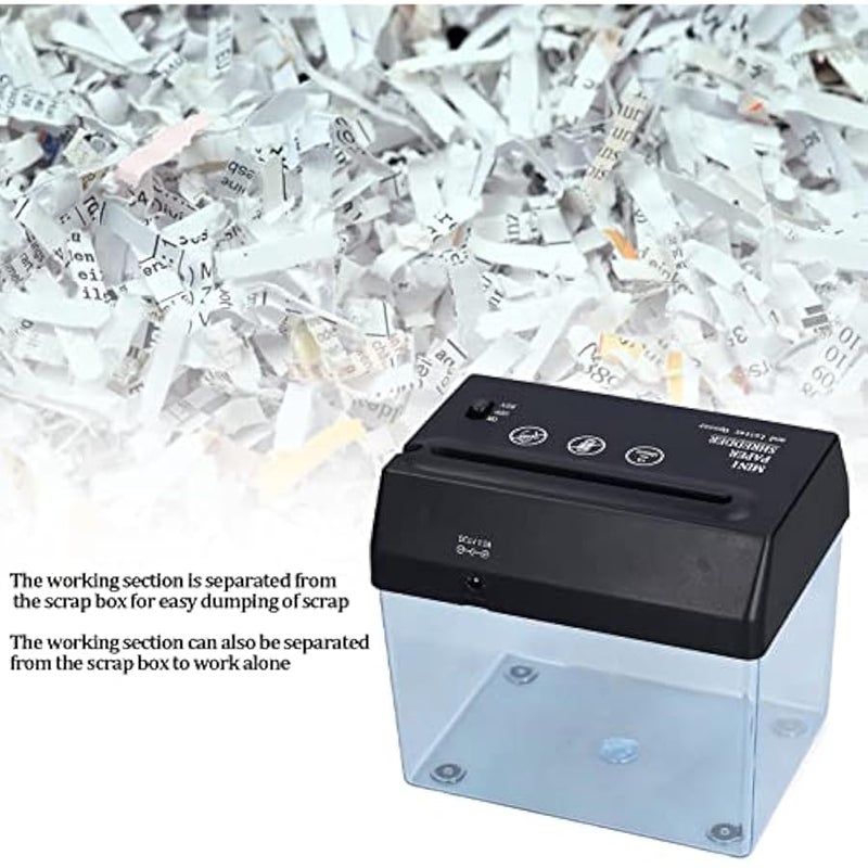 A6 Mini Paper Shredder ABS Portable Electric Shredder USB/Battery Powered Paper Cutting Machine for A6 Paper,Bills,Receipts,for Home,Office（6.42 x 4.69 x 5.79in ） - Image 4